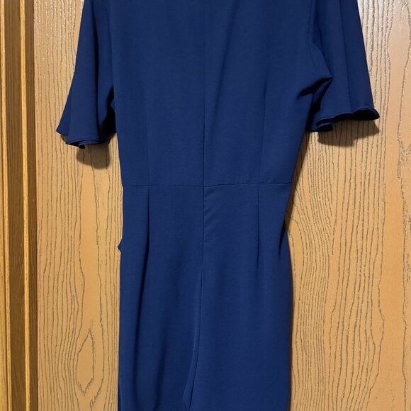 Flared Sleeve Romper V Neck Waist Tie Knot Solid Romper Casual - Picture 6 of 12